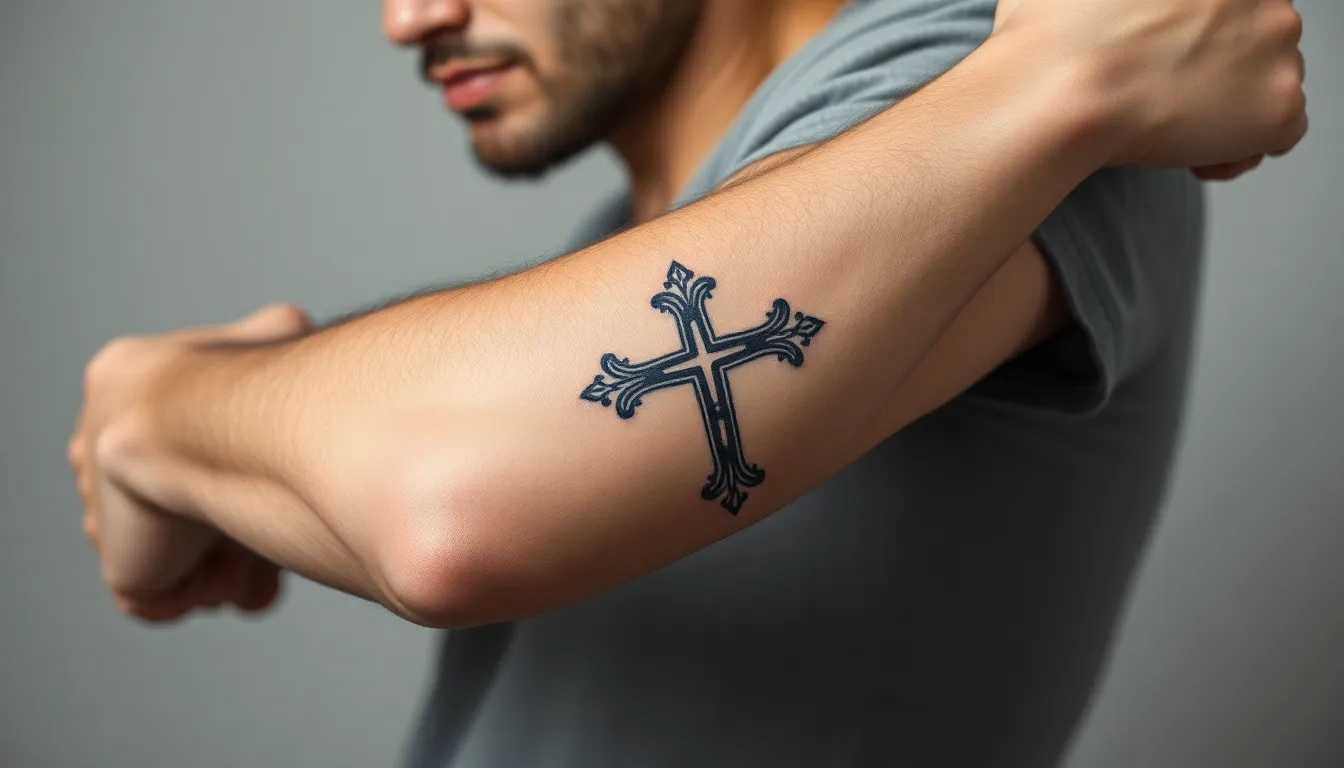 25 Powerful Christian Forearm Tattoo Ideas for Men That Show Your Faith 2 25 Powerful Christian Forearm Tattoo Ideas for Men That Show Your Faith 1