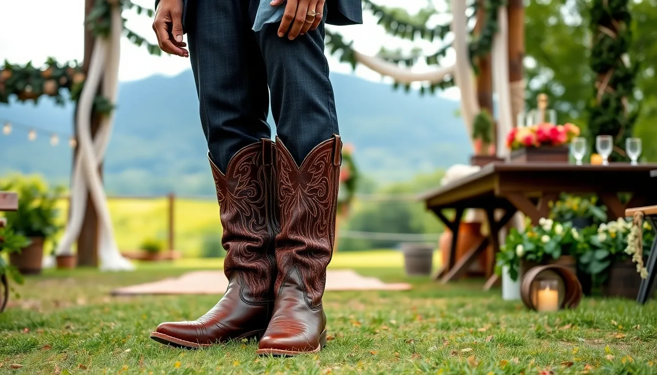 The Ultimate Guide to Cowboy Wedding Outfits for Men: Boots, Suits & Western Style 2 The Ultimate Guide to Cowboy Wedding Outfits for Men: Boots, Suits & Western Style 1