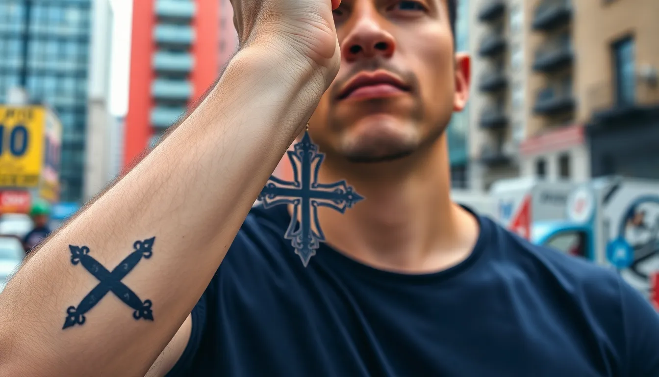 50+ Bold Cross Tattoo Ideas for Men: Traditional, Modern & Unique Designs 2 50+ Bold Cross Tattoo Ideas for Men: Traditional, Modern & Unique Designs 1