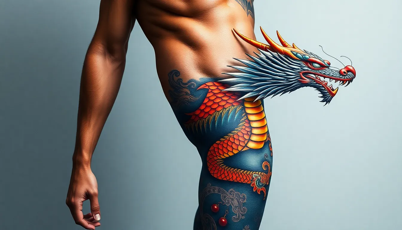 50+ Dragon Tattoo Ideas for Men's Legs: Traditional to Modern Designs (2025) 2 50+ Dragon Tattoo Ideas for Men's Legs: Traditional to Modern Designs (2025) 1