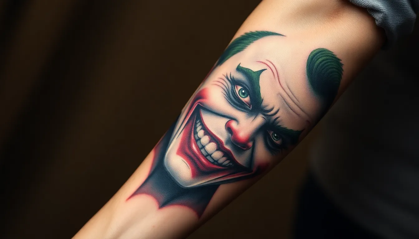 25 Epic Joker Tattoo Ideas for Men: From Heath Ledger to Minimalist Designs 2 25 Epic Joker Tattoo Ideas for Men: From Heath Ledger to Minimalist Designs 1