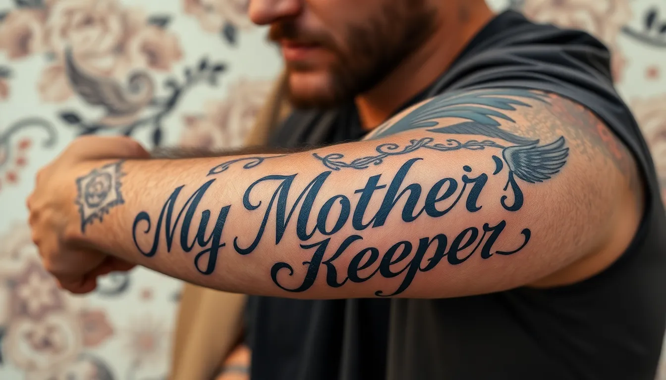 My Mother's Keeper Tattoo for Men: 50+ Meaningful Designs & Placement Ideas 2 My Mother's Keeper Tattoo for Men: 50+ Meaningful Designs & Placement Ideas 1