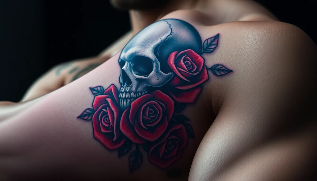 50+ Skull and Rose Tattoo Ideas for Men: Designs, Meanings & Artist Tips 2 50+ Skull and Rose Tattoo Ideas for Men: Designs, Meanings & Artist Tips 1