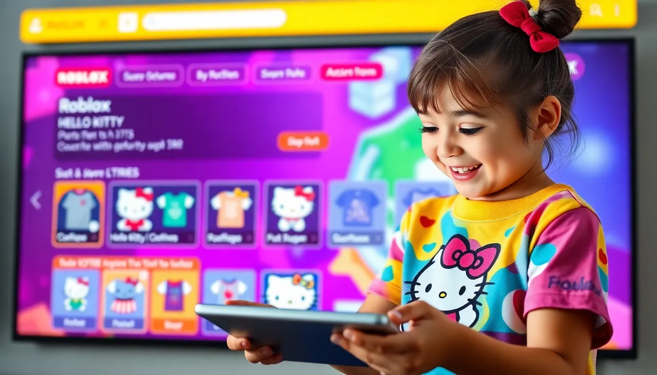 t shirt roblox girl hello kitty