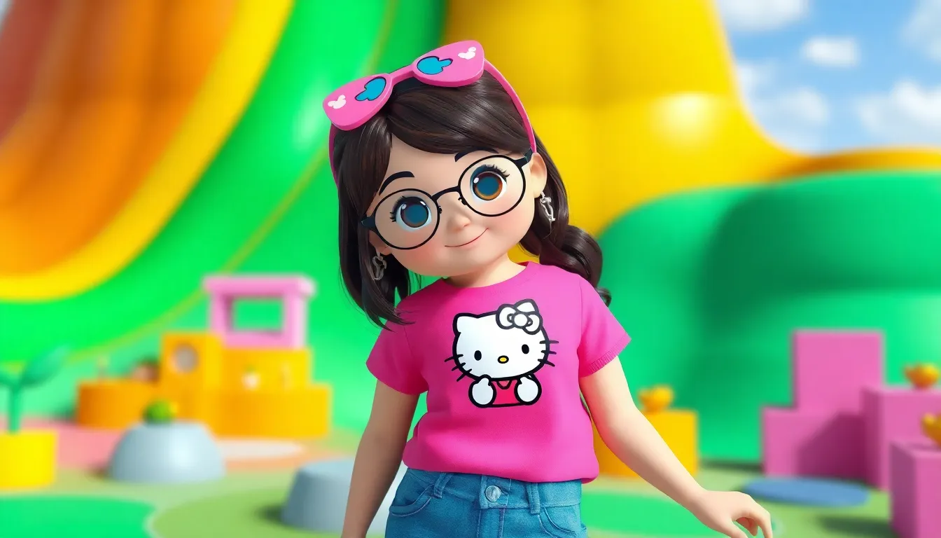 t shirt roblox girl hello kitty