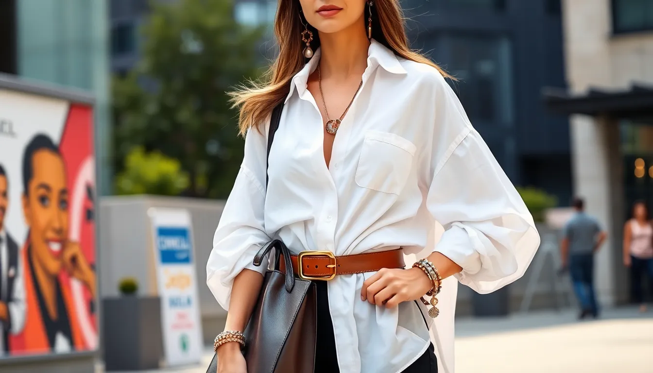 15 Chic White Oversized Shirt Outfit Ideas That'll Transform Your Wardrobe 18 15 Chic White Oversized Shirt Outfit Ideas That'll Transform Your Wardrobe 17