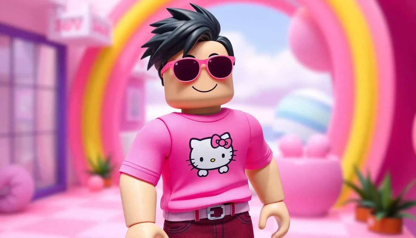 t shirt roblox girl hello kitty