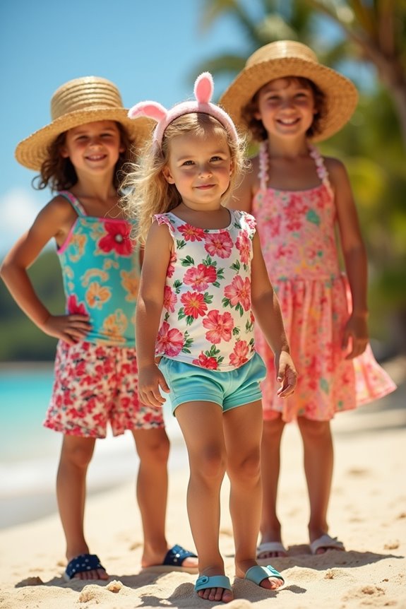 breathable vibrant kids luau outfits