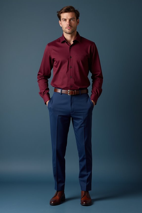 burgundy shirt navy balance