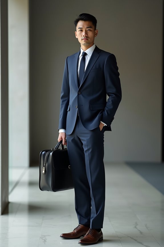 business formal tailored suit accessories