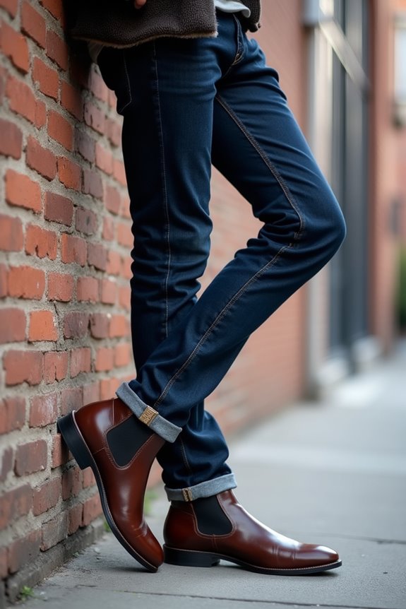 dark denim with chelsea boots versatile fit