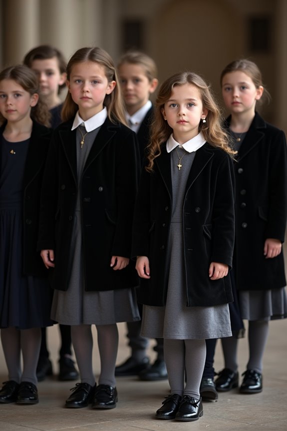 dark modest children s funeral attire