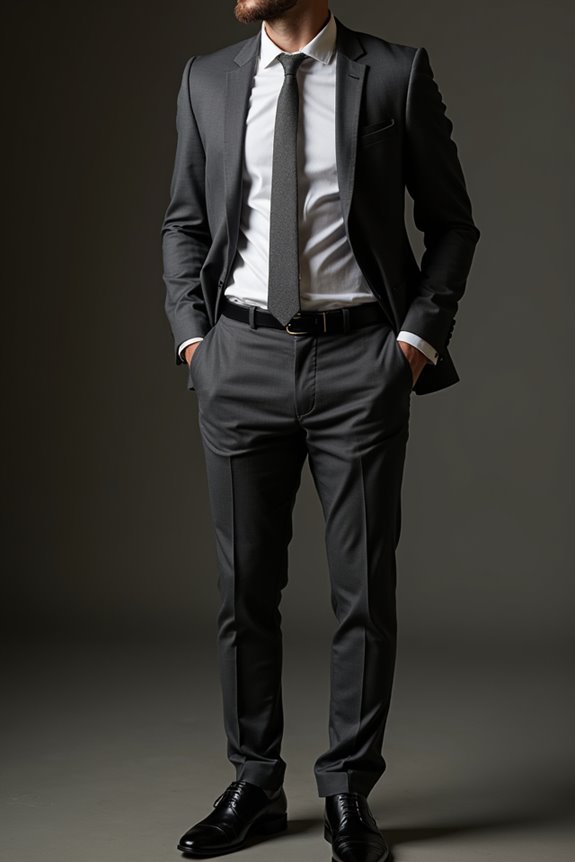 dress trousers dark suit dress shoes