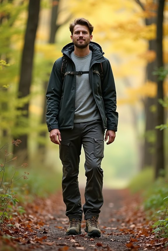 layered hiking outfit ensures moisture wicking breathable flexible protection