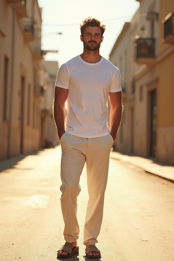 linen pants with simple tees