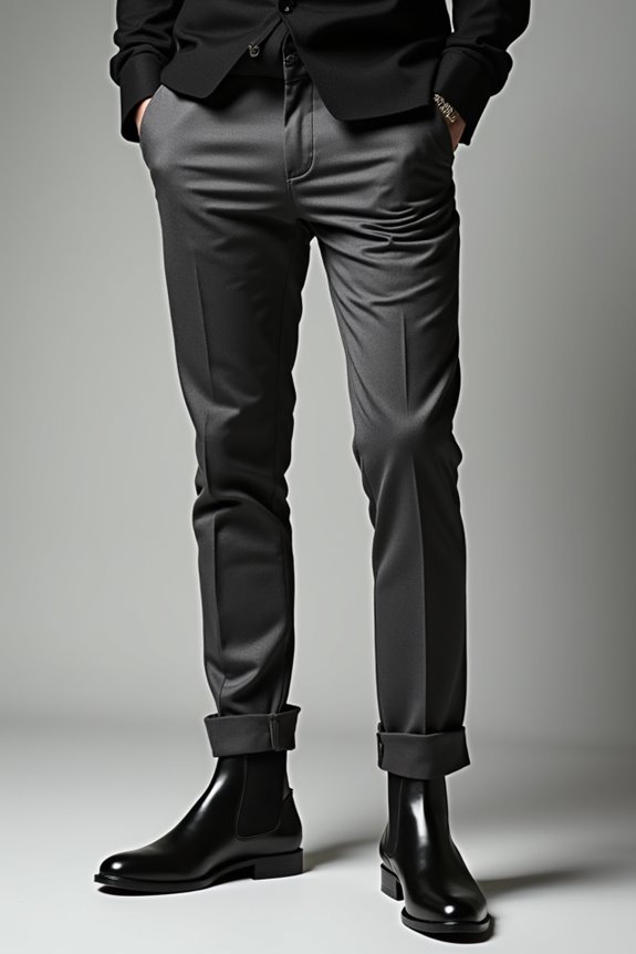 slim fit trouser leg alignment quality