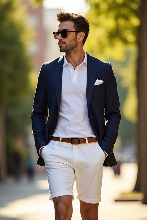 smart casual white short ensembles